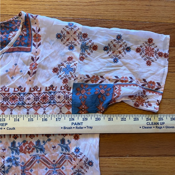 Coldwater Creek Blouse Women’s Size XS Pink Geometric Pattern Short Sleeve NWT - Picture 4 of 12